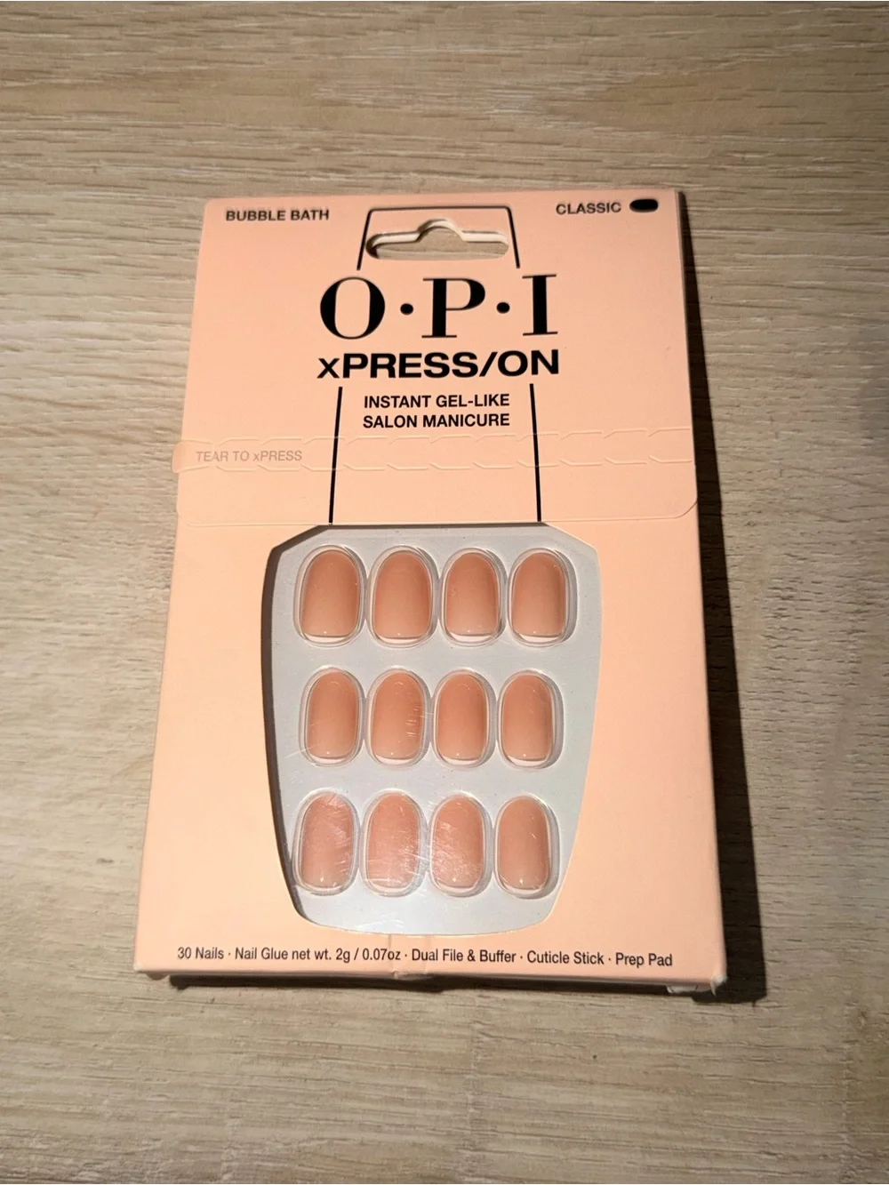 OPI Bubble Bath Peach Nude Press-On Nails